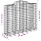 vidaXL Συρματοκιβώτια Τοξωτά 15 τεμ. 200x50x160/180 εκ. Γαλβαν. Ατσάλι