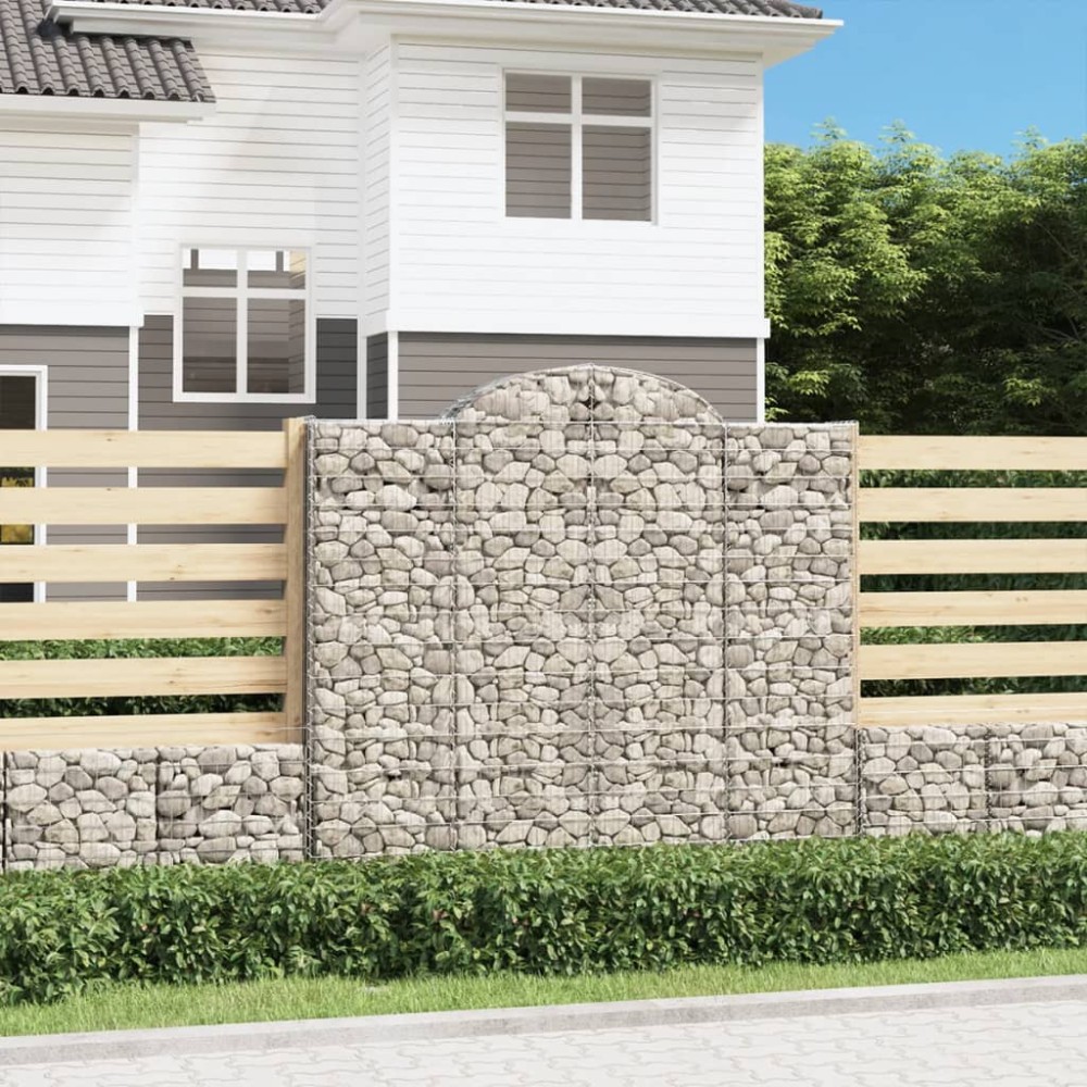 vidaXL Συρματοκιβώτια Τοξωτά 7 τεμ. 200x50x180/200 εκ. Γαλβαν. Ατσάλι