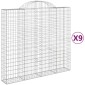 vidaXL Συρματοκιβώτια Τοξωτά 9 τεμ. 200x50x180/200 εκ. Γαλβαν. Ατσάλι