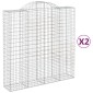 vidaXL Συρματοκιβώτια Τοξωτά 2 τεμ. 200x50x200/220 εκ. Γαλβαν. Ατσάλι