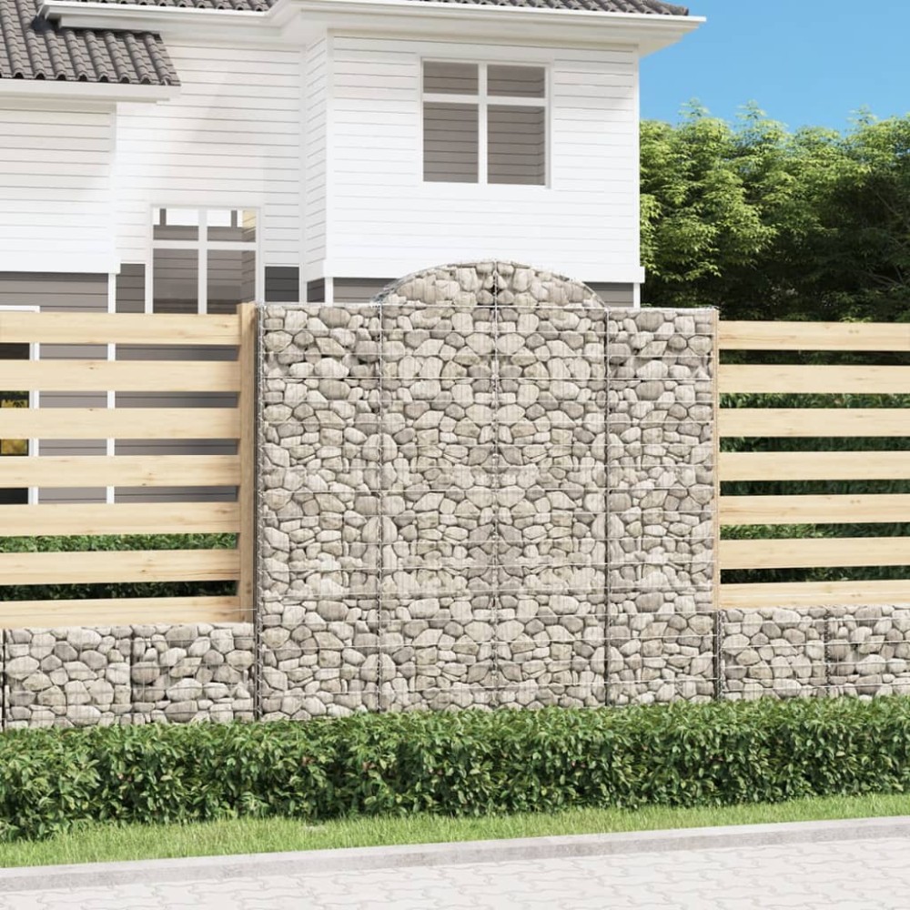 vidaXL Συρματοκιβώτια Τοξωτά 3 τεμ. 200x50x200/220 εκ. Γαλβαν. Ατσάλι