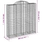 vidaXL Συρματοκιβώτια Τοξωτά 4 τεμ. 200x50x200/220 εκ. Γαλβαν. Ατσάλι