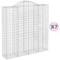 vidaXL Συρματοκιβώτια Τοξωτά 7 τεμ. 200x50x200/220 εκ. Γαλβαν. Ατσάλι