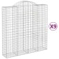 vidaXL Συρματοκιβώτια Τοξωτά 9 τεμ. 200x50x200/220 εκ. Γαλβαν. Ατσάλι