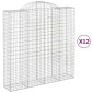 vidaXL Συρματοκιβώτια Τοξωτά 12 τεμ. 200x50x200/220 εκ. Γαλβαν. Ατσάλι