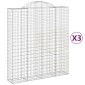 vidaXL Συρματοκιβώτια Τοξωτά 3 τεμ. 200x50x220/240 εκ. Γαλβαν. Ατσάλι