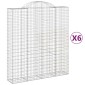 vidaXL Συρματοκιβώτια Τοξωτά 6 τεμ. 200x50x220/240 εκ. Γαλβαν. Ατσάλι