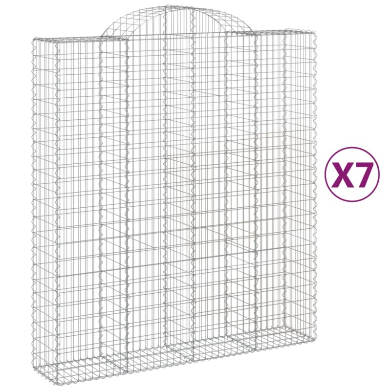 vidaXL Συρματοκιβώτια Τοξωτά 7 τεμ. 200x50x220/240 εκ. Γαλβαν. Ατσάλι