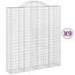 vidaXL Συρματοκιβώτια Τοξωτά 9 τεμ. 200x50x220/240 εκ. Γαλβαν. Ατσάλι