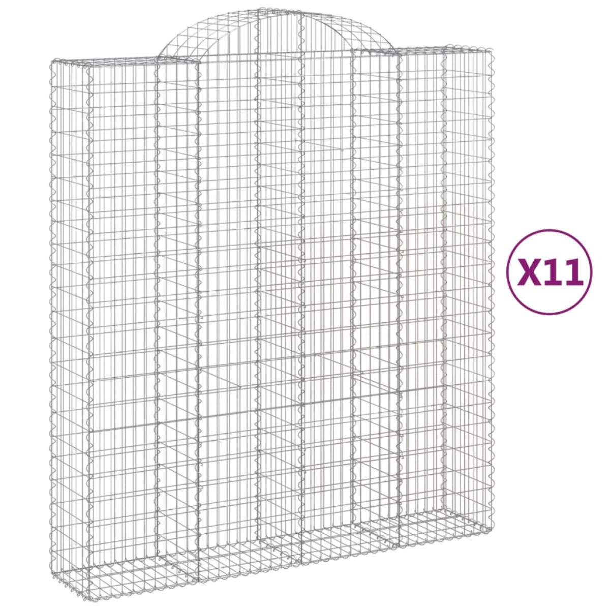 vidaXL Συρματοκιβώτια Τοξωτά 11 τεμ. 200x50x220/240 εκ. Γαλβαν. Ατσάλι