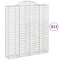 vidaXL Συρματοκιβώτια Τοξωτά 15 τεμ. 200x50x220/240 εκ. Γαλβαν. Ατσάλι