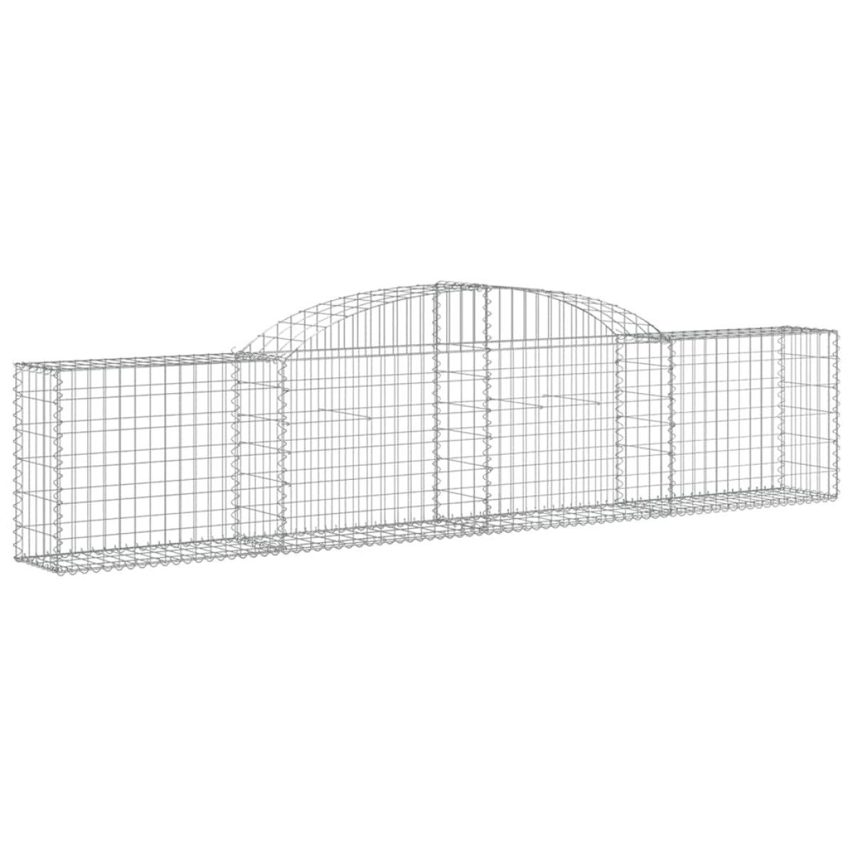 vidaXL Συρματοκιβώτια Τοξωτά 4 τεμ. 300x30x60/80 εκ. Γαλβαν. Ατσάλι