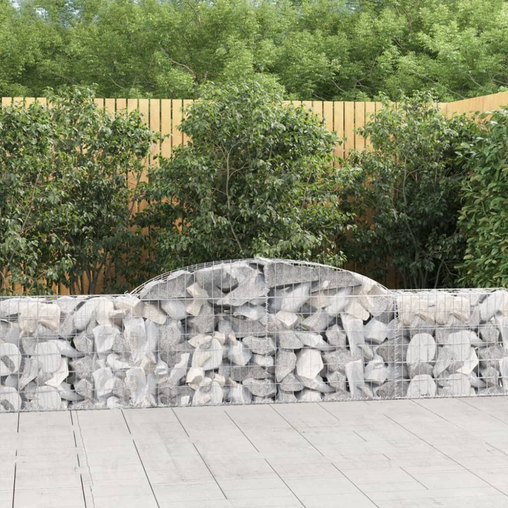 vidaXL Συρματοκιβώτια Τοξωτά 6 τεμ. 300x30x60/80 εκ. Γαλβαν. Ατσάλι