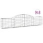vidaXL Συρματοκιβώτια Τοξωτά 12 τεμ. 300x30x60/80 εκ. Γαλβαν. Ατσάλι