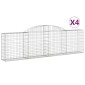 vidaXL Συρματοκιβώτια Τοξωτά 4 τεμ. 300x30x80/100 εκ. Γαλβαν. Ατσάλι