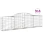vidaXL Συρματοκιβώτια Τοξωτά 10 τεμ. 300x30x80/100 εκ. Γαλβαν. Ατσάλι