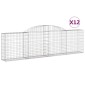 vidaXL Συρματοκιβώτια Τοξωτά 12 τεμ. 300x30x80/100 εκ. Γαλβαν. Ατσάλι