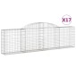 vidaXL Συρματοκιβώτια Τοξωτά 17 τεμ. 300x30x80/100 εκ. Γαλβαν. Ατσάλι