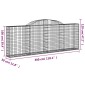 vidaXL Συρματοκιβώτια Τοξωτά 8 τεμ. 300x30x100/120 εκ. Γαλβαν. Ατσάλι