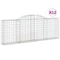 vidaXL Συρματοκιβώτια Τοξωτά 12 τεμ. 300x30x100/120 εκ. Γαλβαν. Ατσάλι