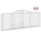 vidaXL Συρματοκιβώτια Τοξωτά 25 τεμ. 300x30x100/120 εκ. Γαλβαν. Ατσάλι