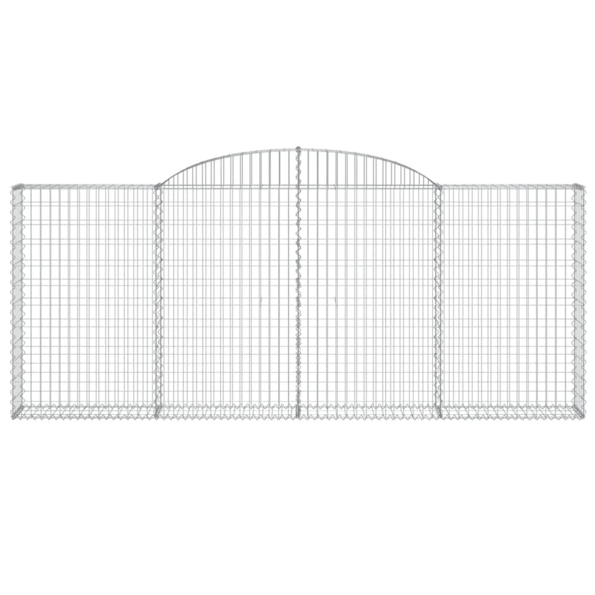 vidaXL Συρματοκιβώτια Τοξωτά 2 τεμ. 300x30x120/140 εκ. Γαλβαν. Ατσάλι
