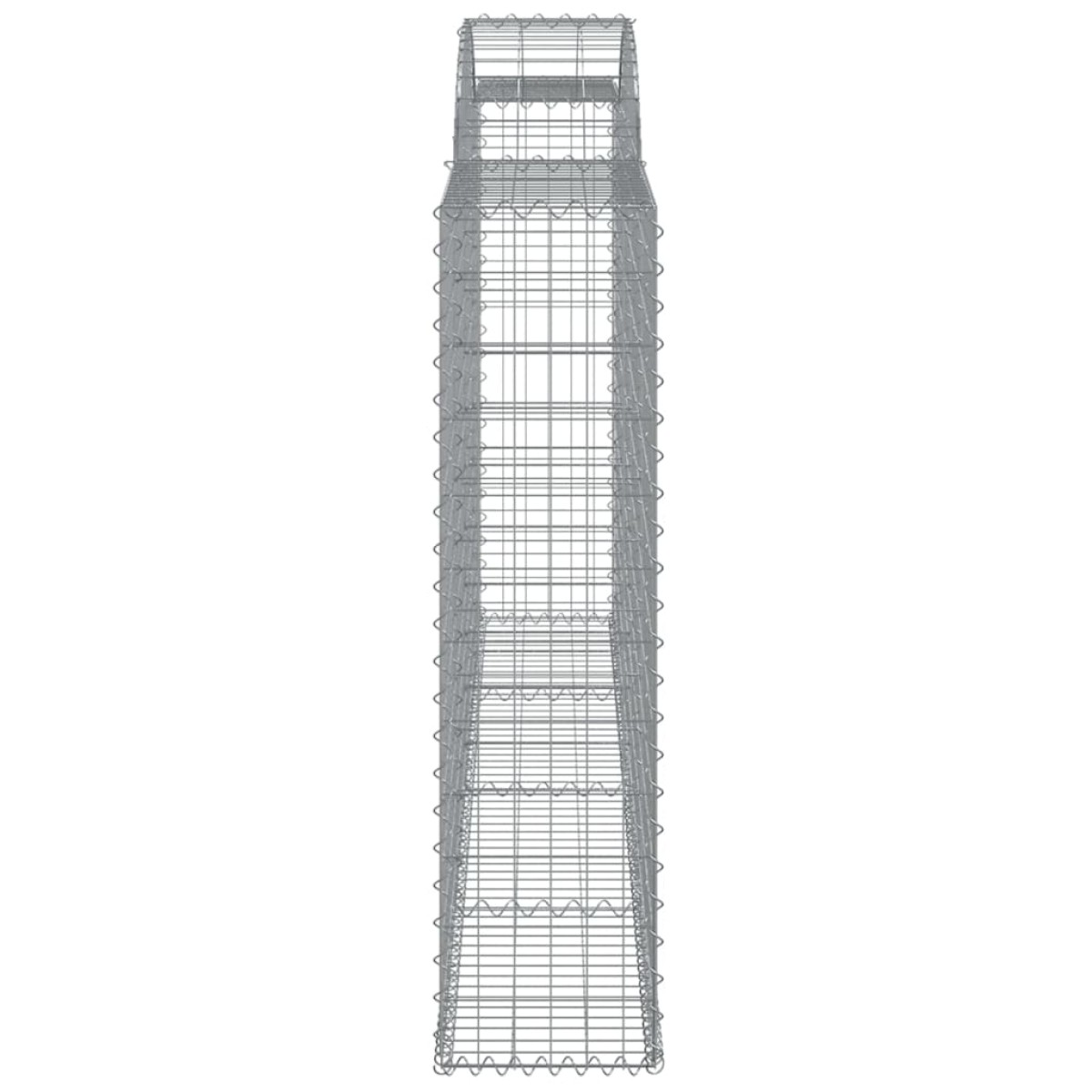 vidaXL Συρματοκιβώτια Τοξωτά 2 τεμ. 300x30x120/140 εκ. Γαλβαν. Ατσάλι