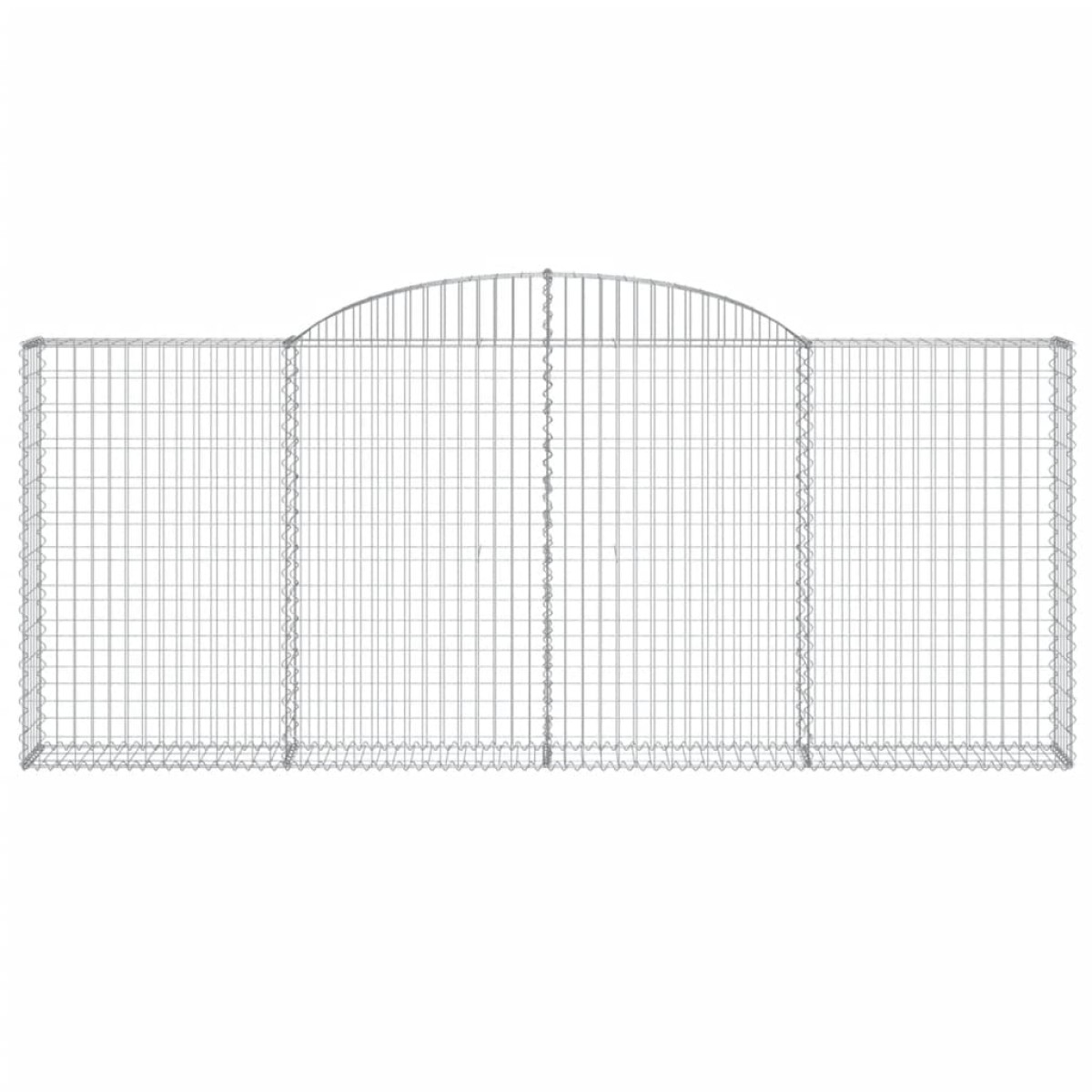 vidaXL Συρματοκιβώτια Τοξωτά 5 τεμ. 300x30x120/140 εκ. Γαλβαν. Ατσάλι