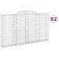 vidaXL Συρματοκιβώτια Τοξωτά 2 τεμ. 300x30x160/180 εκ. Γαλβαν. Ατσάλι
