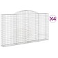 vidaXL Συρματοκιβώτια Τοξωτά 4 τεμ. 300x30x160/180 εκ. Γαλβαν. Ατσάλι