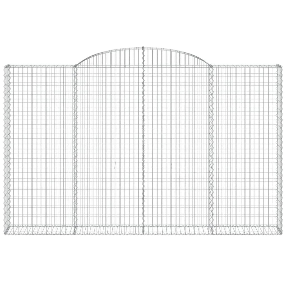 vidaXL Συρματοκιβώτια Τοξωτά 2 τεμ. 300x30x180/200 εκ. Γαλβαν. Ατσάλι