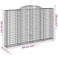 vidaXL Συρματοκιβώτια Τοξωτά 2 τεμ. 300x30x180/200 εκ. Γαλβαν. Ατσάλι