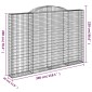vidaXL Συρματοκιβώτια Τοξωτά 2 τεμ. 300x30x200/220 εκ. Γαλβαν. Ατσάλι