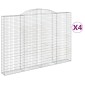 vidaXL Συρματοκιβώτια Τοξωτά 4 τεμ. 300x30x200/220 εκ. Γαλβαν. Ατσάλι