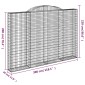 vidaXL Συρματοκιβώτια Τοξωτά 4 τεμ. 300x30x200/220 εκ. Γαλβαν. Ατσάλι