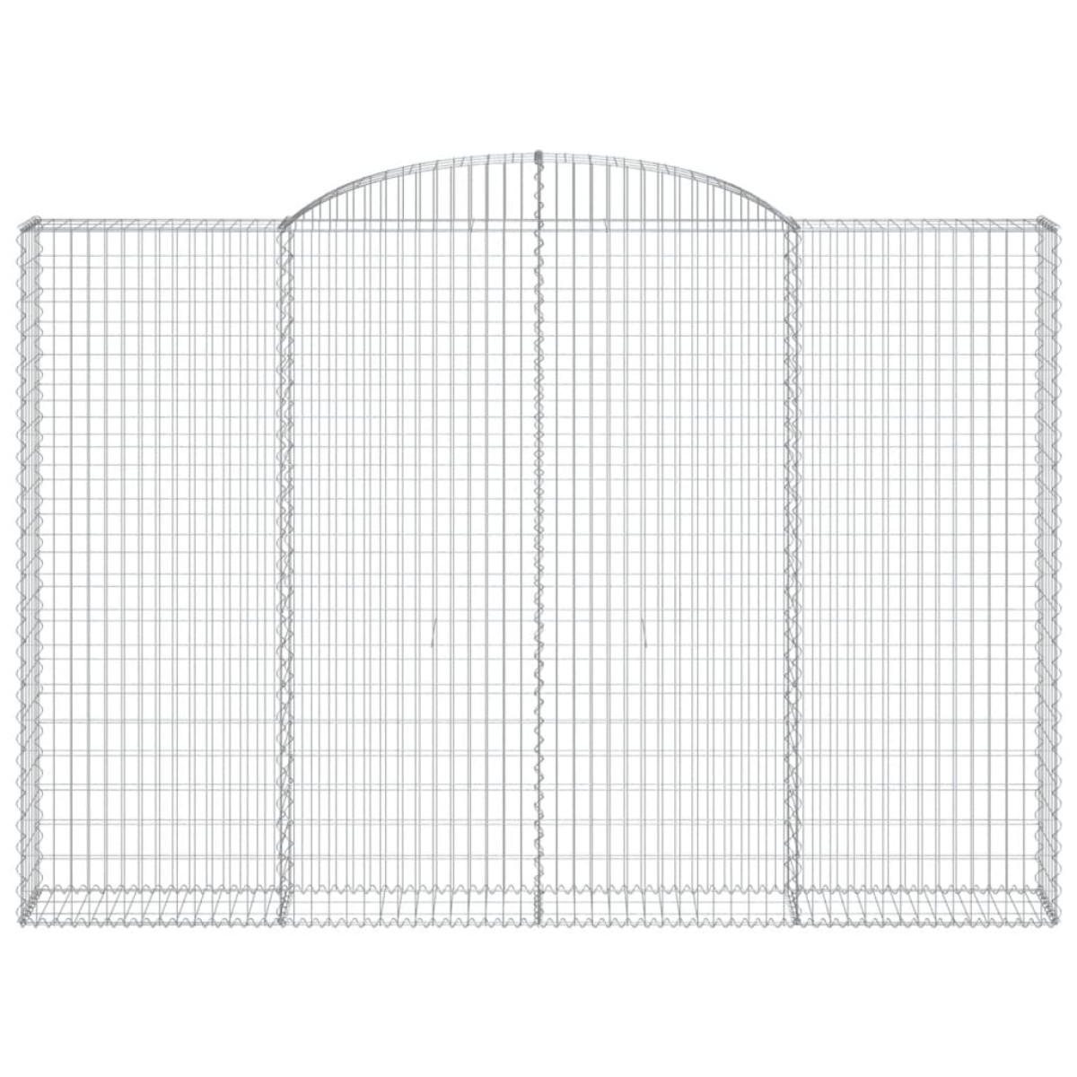 vidaXL Συρματοκιβώτια Τοξωτά 5 τεμ. 300x30x200/220 εκ. Γαλβαν. Ατσάλι