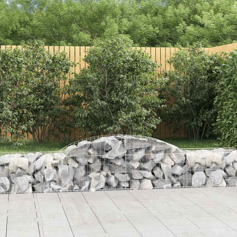 vidaXL Συρματοκιβώτια Τοξωτά 2 τεμ. 300x50x40/60 εκ. Γαλβαν. Ατσάλι