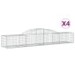 vidaXL Συρματοκιβώτια Τοξωτά 4 τεμ. 300x50x40/60 εκ. Γαλβαν. Ατσάλι