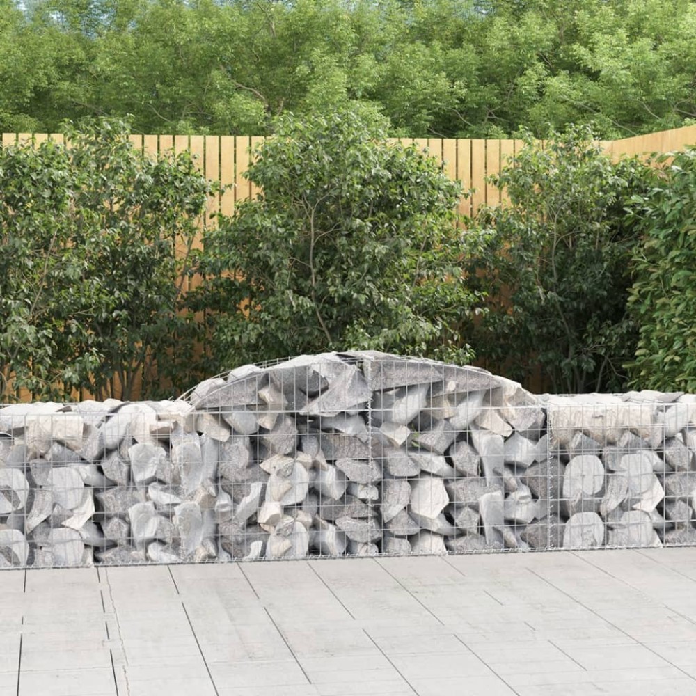vidaXL Συρματοκιβώτια Τοξωτά 15 τεμ. 300x50x60/80 εκ. Γαλβαν. Ατσάλι