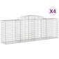 vidaXL Συρματοκιβώτια Τοξωτά 4 τεμ. 300x50x100/120 εκ. Γαλβαν. Ατσάλι