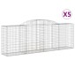 vidaXL Συρματοκιβώτια Τοξωτά 5 τεμ. 300x50x100/120 εκ. Γαλβαν. Ατσάλι