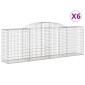 vidaXL Συρματοκιβώτια Τοξωτά 6 τεμ. 300x50x100/120 εκ. Γαλβαν. Ατσάλι