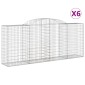 vidaXL Συρματοκιβώτια Τοξωτά 6 τεμ. 300x50x120/140 εκ. Γαλβαν. Ατσάλι
