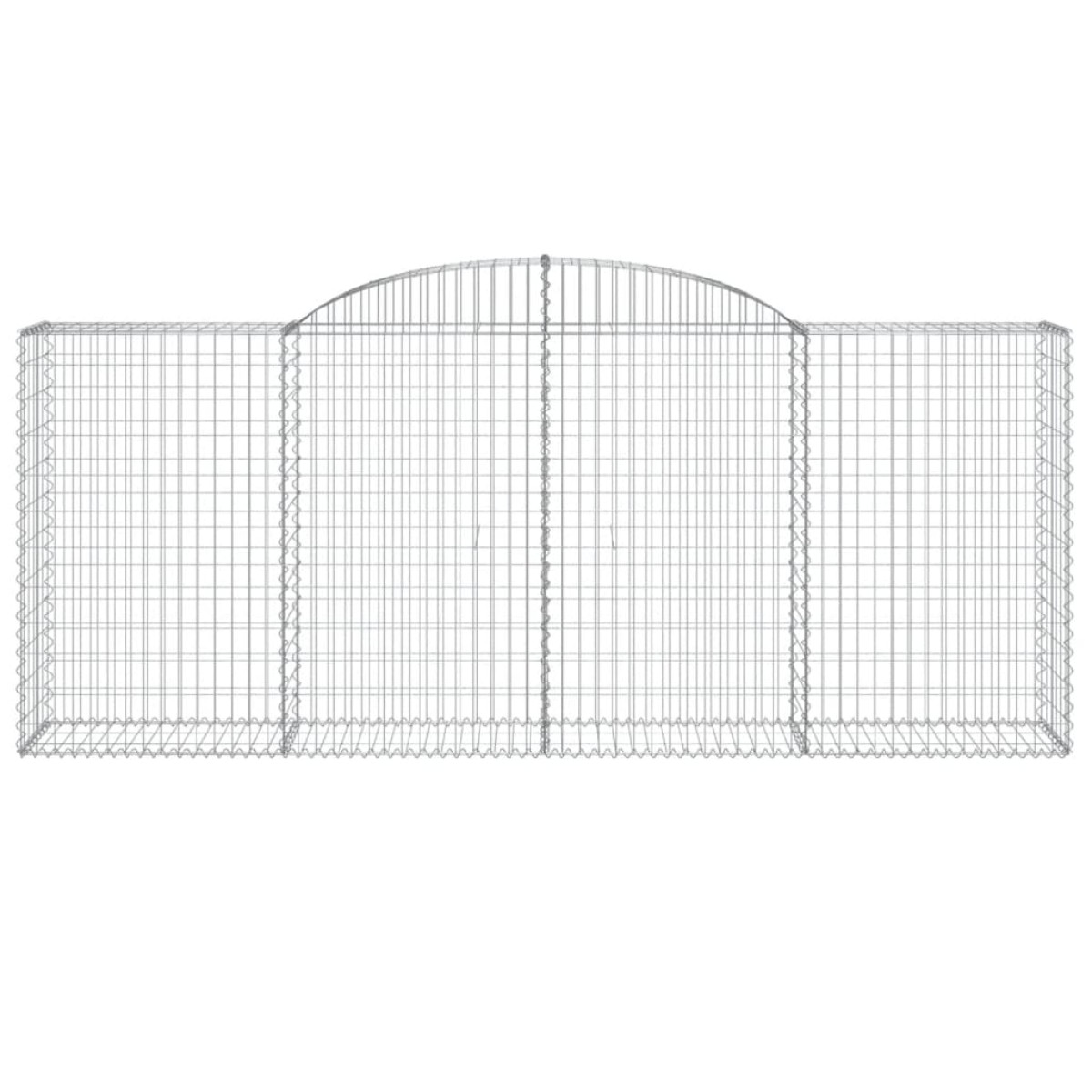 vidaXL Συρματοκιβώτια Τοξωτά 8 τεμ. 300x50x120/140 εκ. Γαλβαν. Ατσάλι