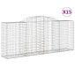 vidaXL Συρματοκιβώτια Τοξωτά 15 τεμ. 300x50x120/140 εκ. Γαλβαν. Ατσάλι