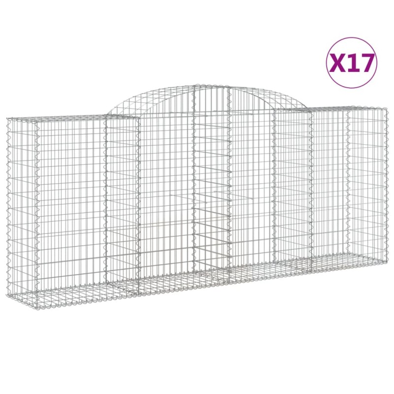 vidaXL Συρματοκιβώτια Τοξωτά 17 τεμ. 300x50x120/120 εκ. Γαλβαν. Ατσάλι