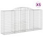 vidaXL Συρματοκιβώτια Τοξωτά 5 τεμ. 300x50x140/160 εκ. Γαλβαν. Ατσάλι