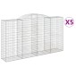 vidaXL Συρματοκιβώτια Τοξωτά 5 τεμ. 300x50x160/180 εκ. Γαλβαν. Ατσάλι