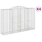 vidaXL Συρματοκιβώτια Τοξωτά 4 τεμ. 300x50x180/200 εκ. Γαλβαν. Ατσάλι