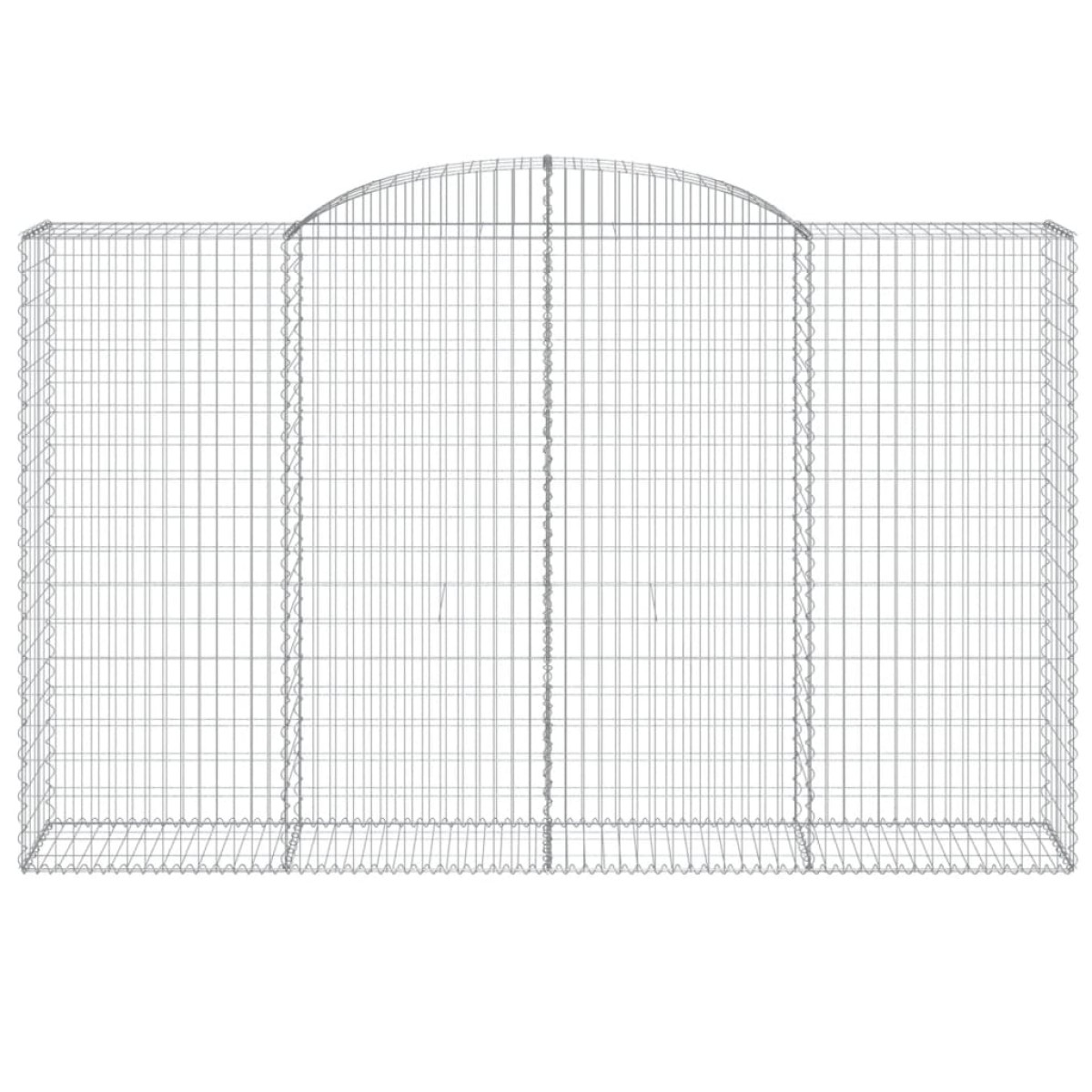 vidaXL Συρματοκιβώτια Τοξωτά 4 τεμ. 300x50x180/200 εκ. Γαλβαν. Ατσάλι